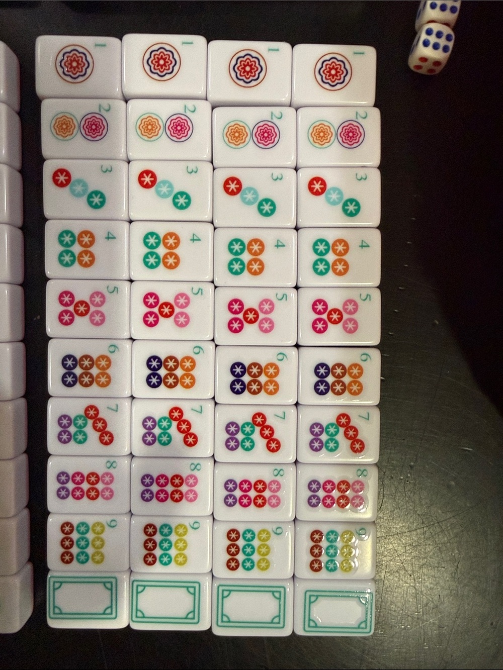 Pink Travel Mahjong Set with Turquoise Racks - Picture 4 of 7